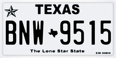 TX license plate BNW9515