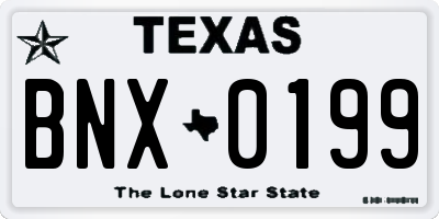TX license plate BNX0199