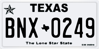 TX license plate BNX0249