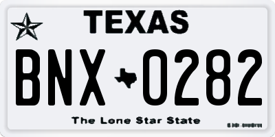 TX license plate BNX0282