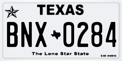 TX license plate BNX0284