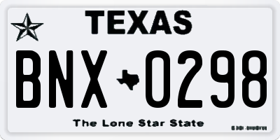 TX license plate BNX0298