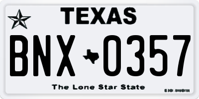 TX license plate BNX0357