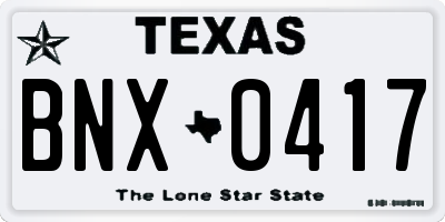 TX license plate BNX0417