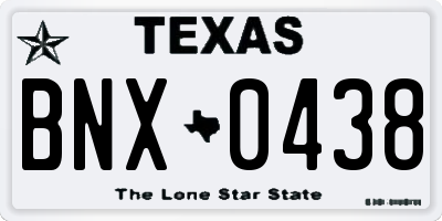 TX license plate BNX0438