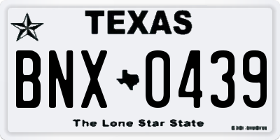 TX license plate BNX0439