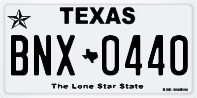 TX license plate BNX0440
