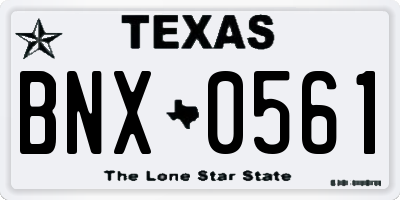 TX license plate BNX0561