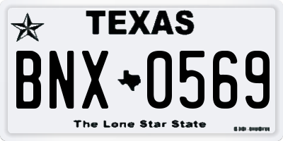 TX license plate BNX0569