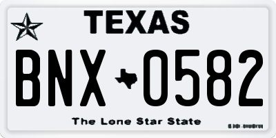 TX license plate BNX0582