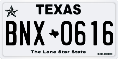 TX license plate BNX0616