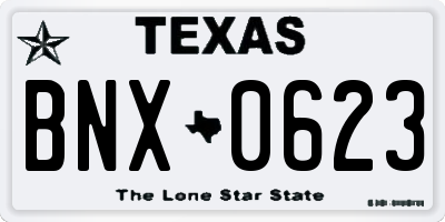 TX license plate BNX0623