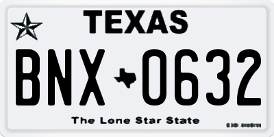 TX license plate BNX0632