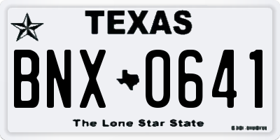 TX license plate BNX0641