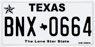 TX license plate BNX0664