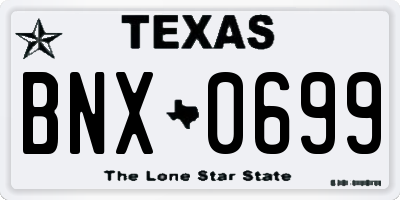 TX license plate BNX0699