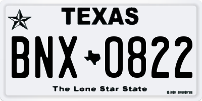 TX license plate BNX0822