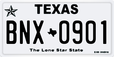 TX license plate BNX0901