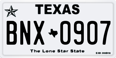 TX license plate BNX0907