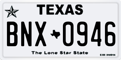 TX license plate BNX0946