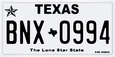 TX license plate BNX0994