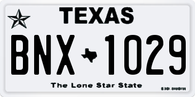 TX license plate BNX1029
