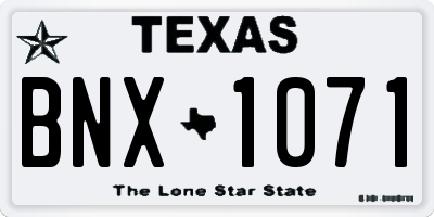 TX license plate BNX1071