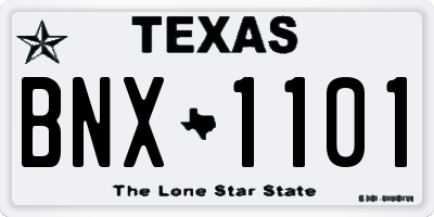 TX license plate BNX1101