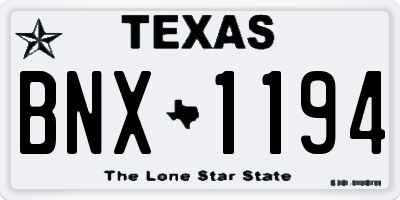TX license plate BNX1194