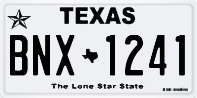 TX license plate BNX1241