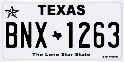 TX license plate BNX1263