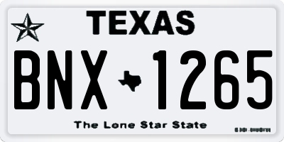 TX license plate BNX1265