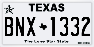 TX license plate BNX1332