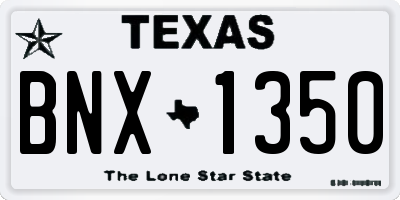 TX license plate BNX1350