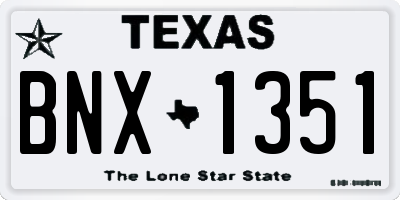 TX license plate BNX1351