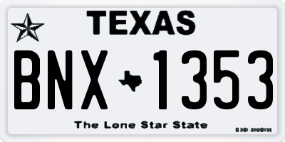TX license plate BNX1353