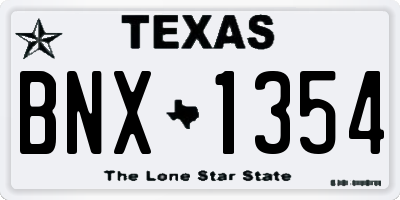 TX license plate BNX1354