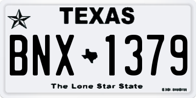 TX license plate BNX1379