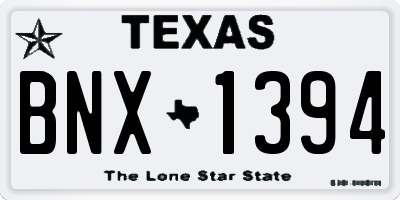 TX license plate BNX1394