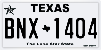 TX license plate BNX1404