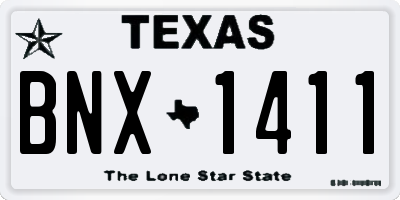 TX license plate BNX1411