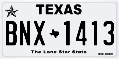 TX license plate BNX1413