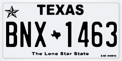 TX license plate BNX1463