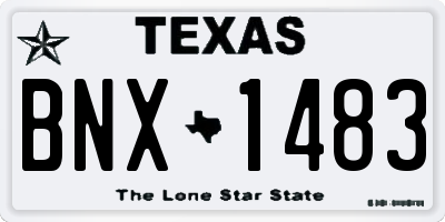 TX license plate BNX1483