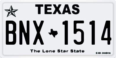 TX license plate BNX1514