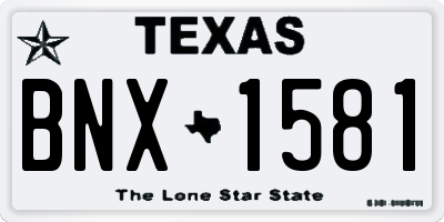 TX license plate BNX1581