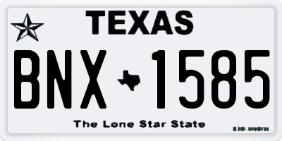 TX license plate BNX1585
