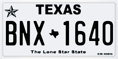 TX license plate BNX1640