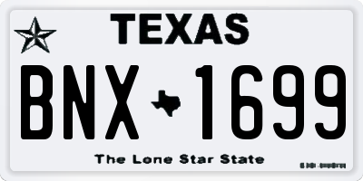 TX license plate BNX1699