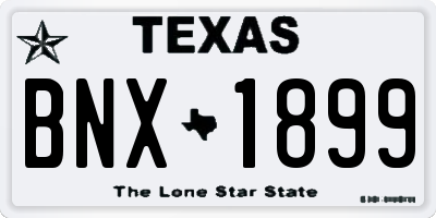 TX license plate BNX1899